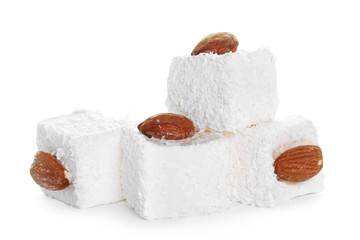 Tasty Turkish delight isolated on white