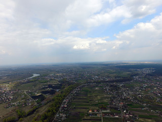 Aerial view of the Saburb landscape (drone image).  Near Kiev,Ukraine