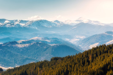Fototapeta na wymiar Awesome alpine highlands in sunny day. Wonderful nature background