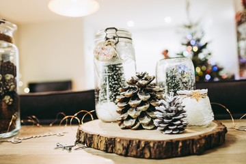 Décoration de Noël naturelle, pommes de pin