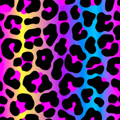 Obraz premium Seamless neon leopard pattern