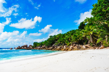 beautiful tropical beach with granite rocks,white sand,turquoise water,seychelles 8