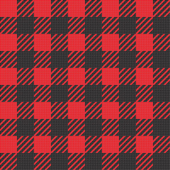 Vector seamless texture with vichy cage ornament. Red and blakc cages