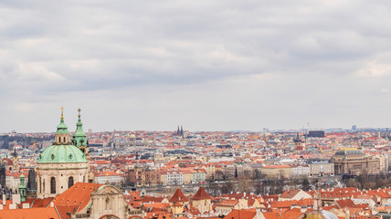 Fototapeta na wymiar View of Prague from the side of Prague Castle