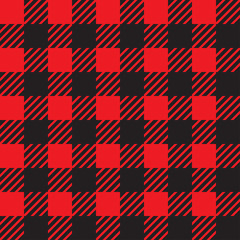 Vector seamless texture with vichy cage ornament. Red and blakc cages