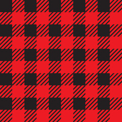 Vector seamless texture with vichy cage ornament. Red and blakc cages