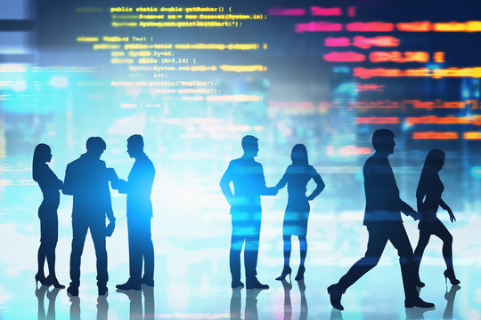 People working in software development