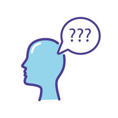 Blue alzheimer concept   icon vector illustration  isolated on white background. Medical icn