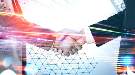 Handshake of businessmen, international company