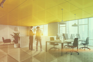 People in business center