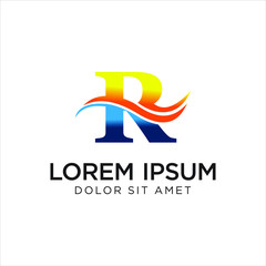 Letter R Logo Design Business Consulting Finance Design Template Vector Stock. Alphabet Initial R Logo Design Template