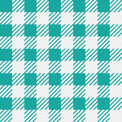 Vector seamless texture with vichy cage ornament. Green and white cages