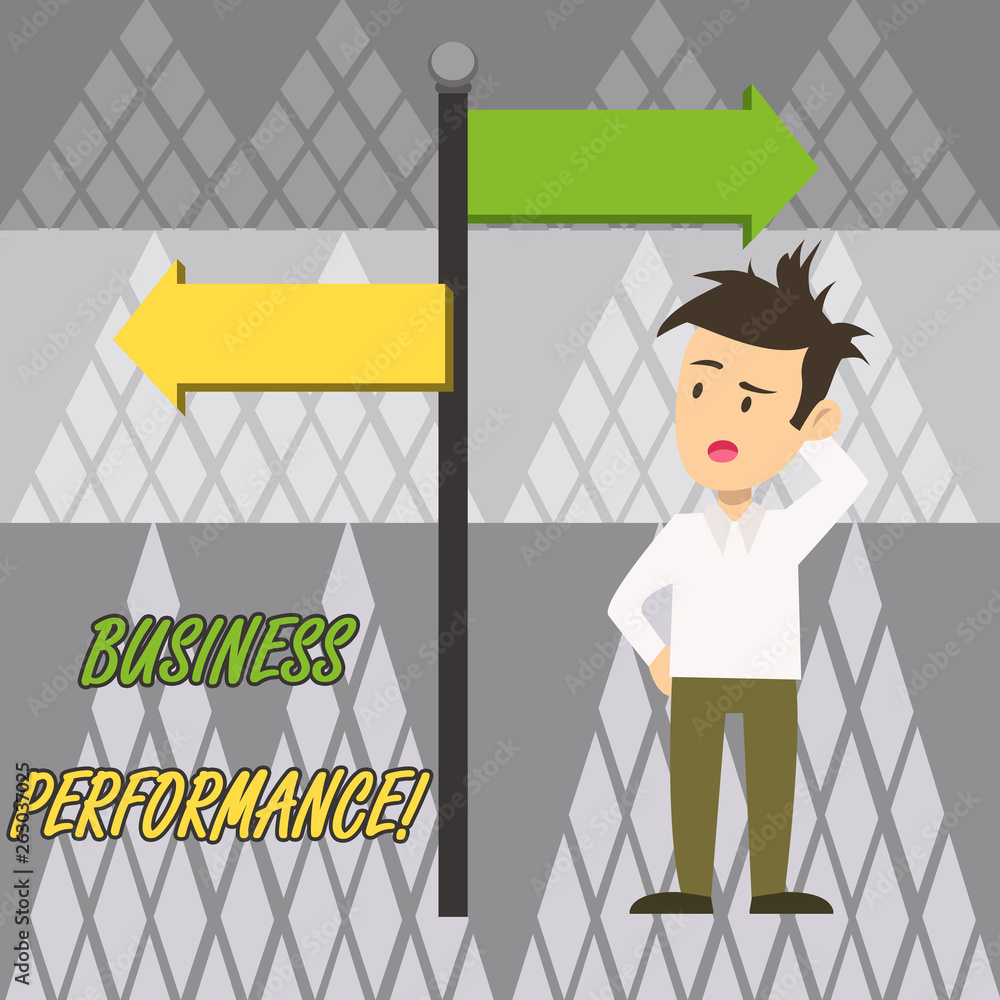 Poster text sign showing business perforanalysisce. business photo text determining how the business can re