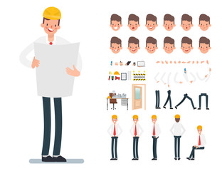 Engineer and mechanic and technician people worker teamwork. industry character vector design.
