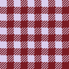 Vector seamless texture with vichy cage ornament. Red and white cages