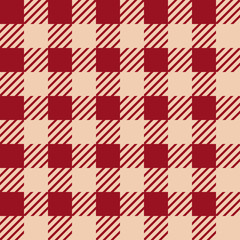 Vector seamless texture with vichy cage ornament. Red and white cages