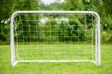 Portable steel mini goal for amateur or youth football (soccer) players