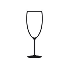 Champagne glass simple icon. Vector illustration isolated on white background. 