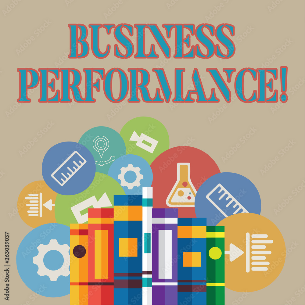 Poster word writing text business perforanalysisce. business photo showcasing determining how the business 