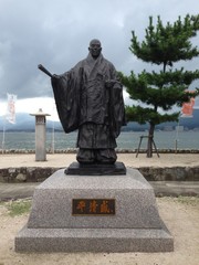 Statue of Kiyomori Taira in Miyajima, HIroshima, Japan
