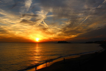 湘南の海の夕日