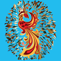 Phoenix Fire bird legend Firebird illustration.