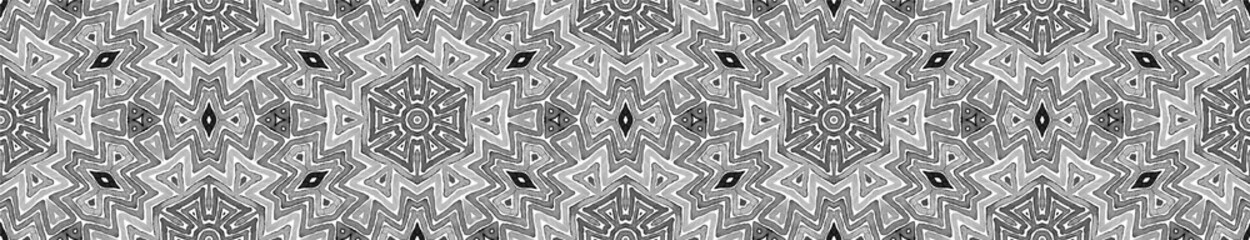 Black and white Seamless Border Scroll. Geometric 