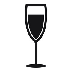 Champagne glass simple icon. Vector illustration isolated on white background. 