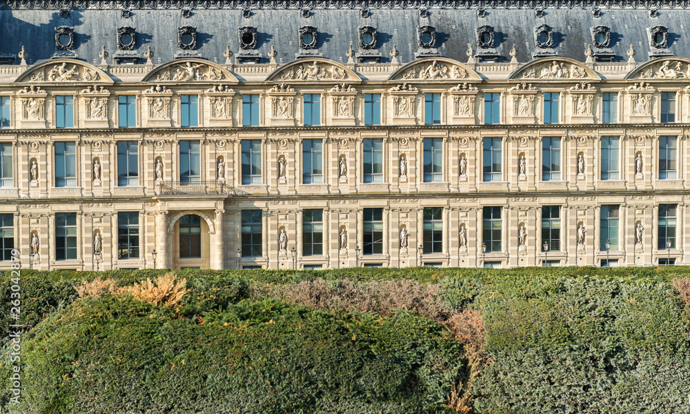 Wall mural the facade of the louvre building. paris. france august 2, 2018.