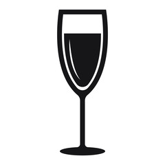 Champagne glass simple icon. Vector illustration isolated on white background. 