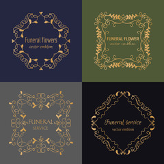 Handdrawn decorative frames isolated on dark background