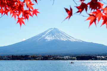 Autumn Season Fuji  Mountain at Kawaguchiko lake, Japan.