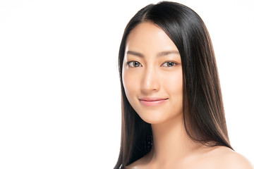 Fototapeta premium Beautiful Young asian Woman with Clean Fresh Skin