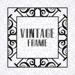 Vintage ornamental modern art deco border frame for invitation and packaging of luxury products. Retro luxury background