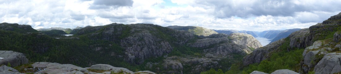Preikestolen pulpit. Lysefjord fiord. Norway