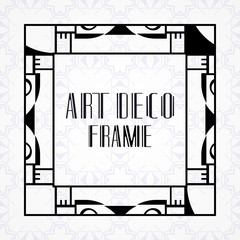 Vintage ornamental modern art deco border frame for invitation and packaging of luxury products. Retro luxury background