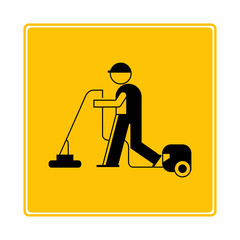 worker cleaning floor With vacuum cleaner