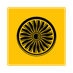 jet turbine, wind blade icon in yellow background
