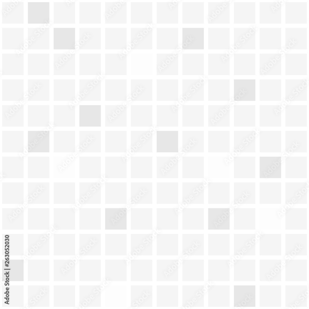 Wall mural seamless pattern vector, gray random shade square on white background.