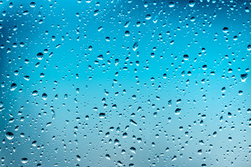 water drops on blue background