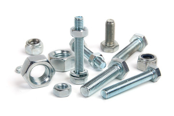 bolt and nut isolated on white background