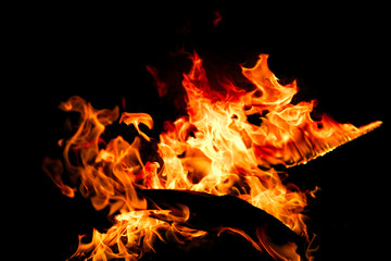 Fire on black background