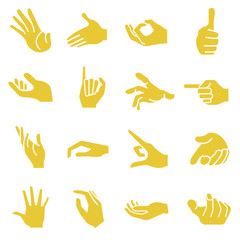 hand gesture icons set