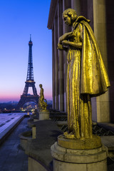 Eiffel tower before sunrise