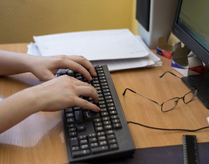 hands on the keyboard desktop