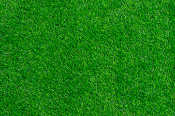 Fototapeta premium Artificial green grass texture background. Top view photo.