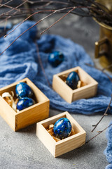 Quail eggs catholic and orthodox easter holiday