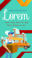 Fast Delivery Advert Color Vector Banner Template