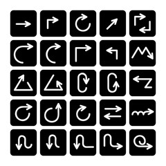 arrow icons in black buttons