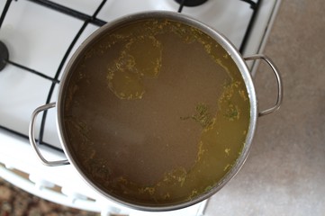 The soup in the pot